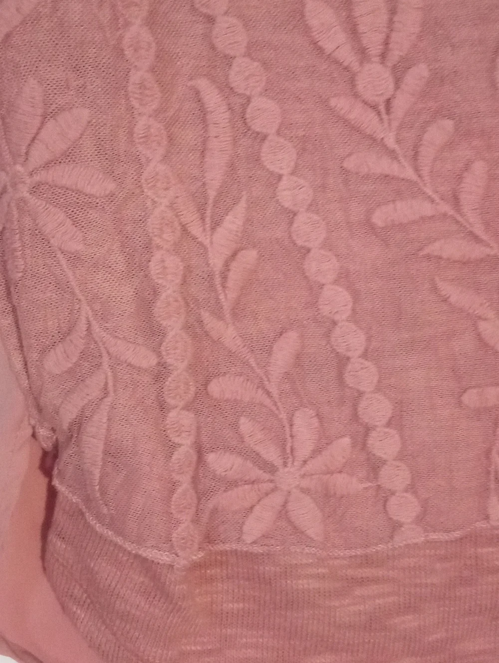 Maurice's Rose Pink Floral Knit Sweater XS Pre-owned Stretch